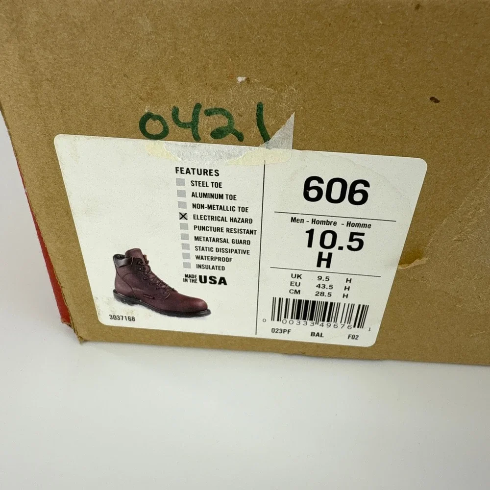 Red Wing 606 Supersole 2.0 6 inch Soft Toe Boot Mens 10.5 H NIB